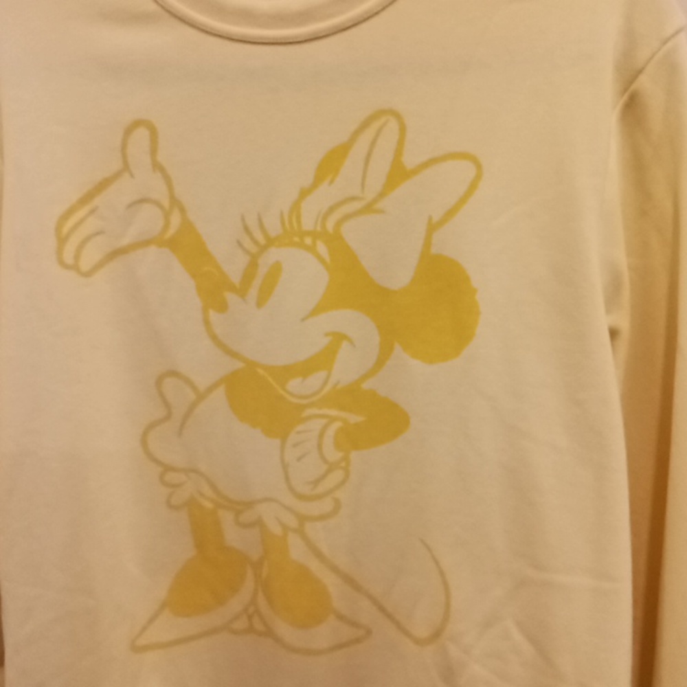 Joe Fresh Disney collab butter Yellow Crewneck, BNWOT -Ladies: Large Men's: Med. - Picture 2 of 6